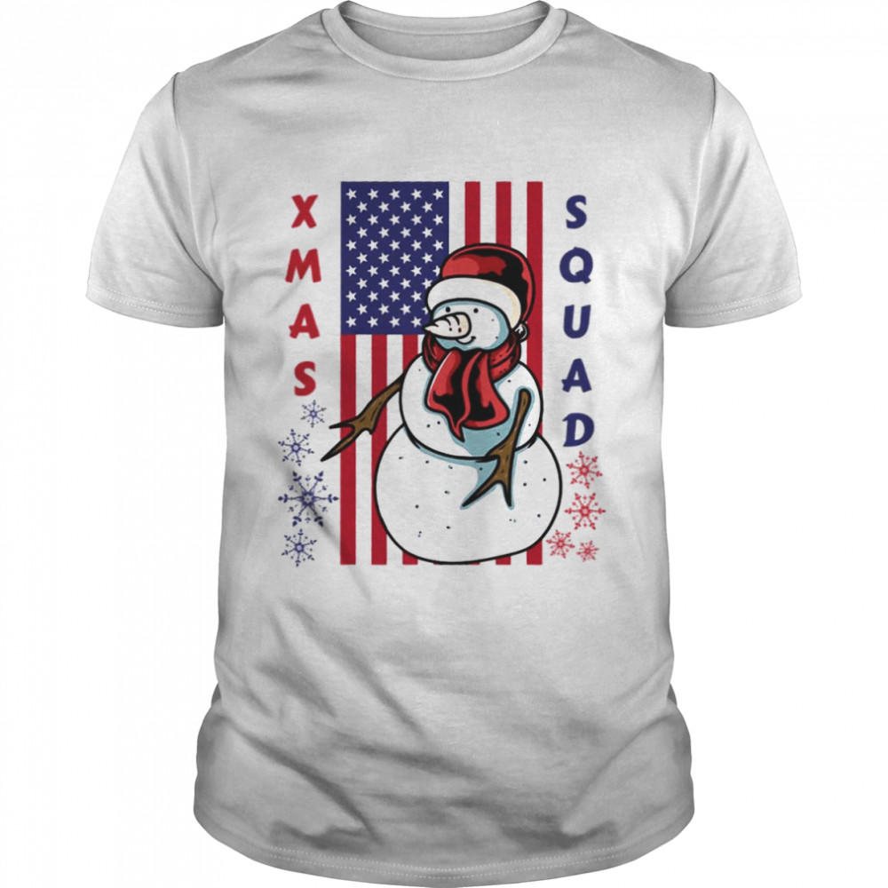 Xmas Squad Snowman Team Us Flag Family Matching Christmas Us Flag shirt