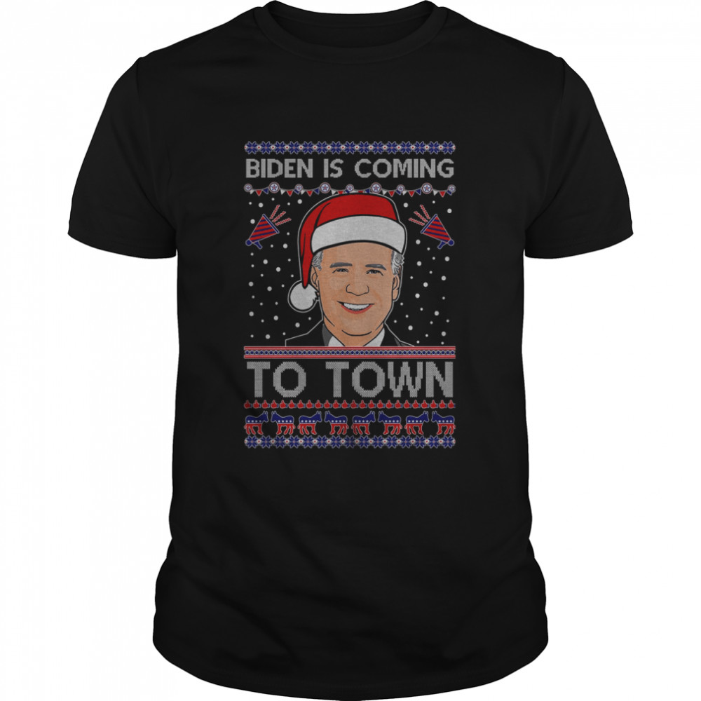 Biden Is Coming To Town This Funny Inspired Joe Office Santa President shirt