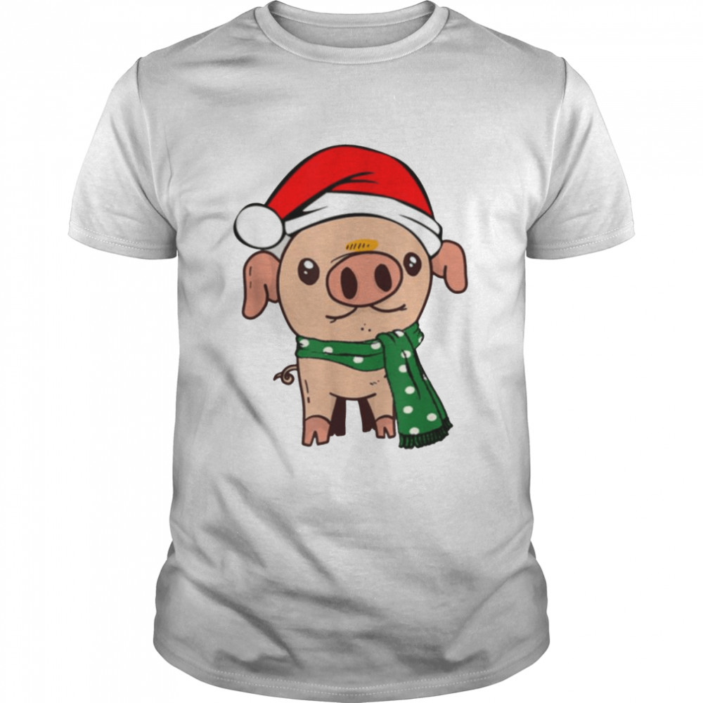 Christmas With Pig Hat Merry Christmas shirt