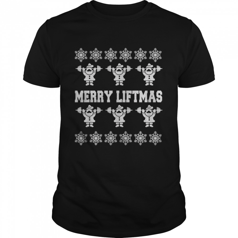 Liftmas Gym Naughty Santa Humor Workout Beast Party shirt