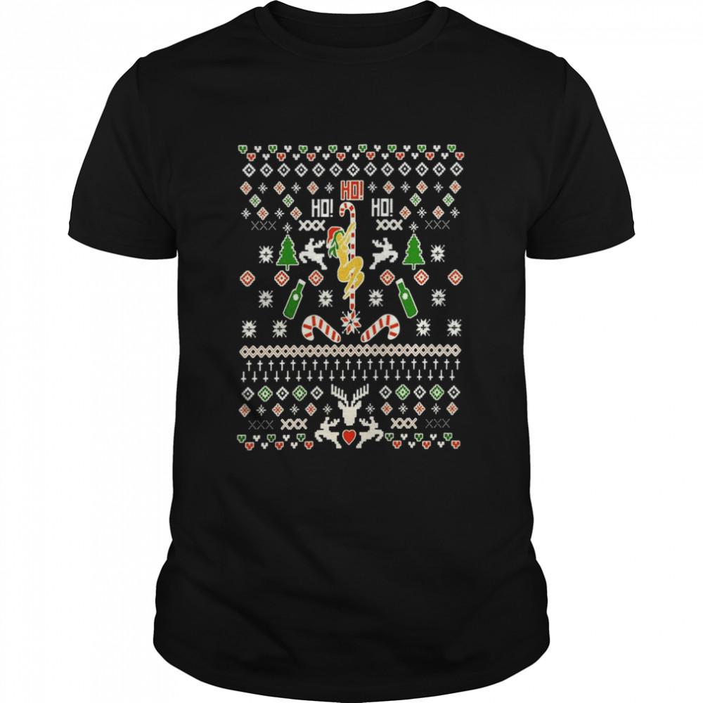 Pole Dancer Santa Girl Party Pole Workout Ho Ho Ho shirt