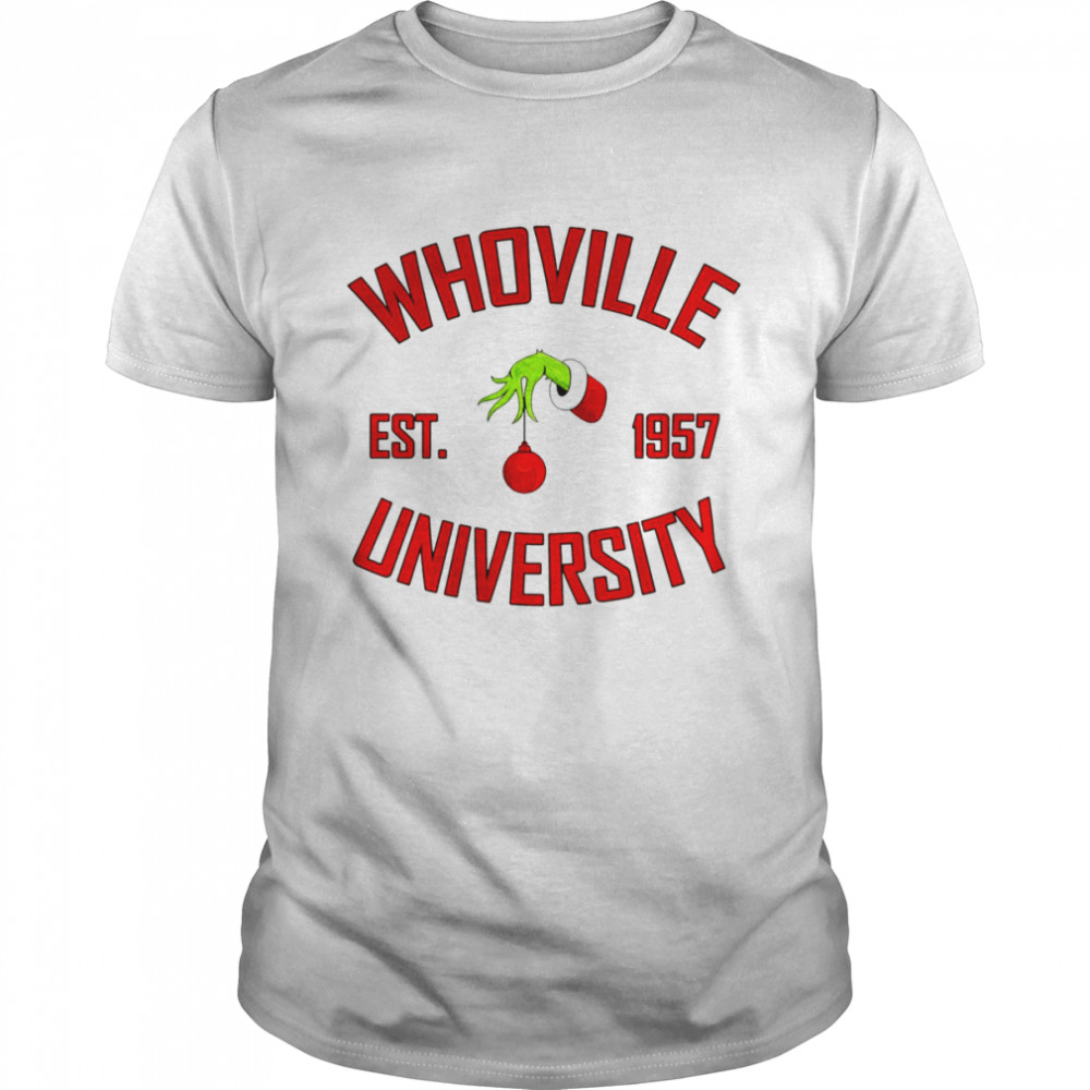 Red Logo Christmas Whoville Est 1957 University shirt