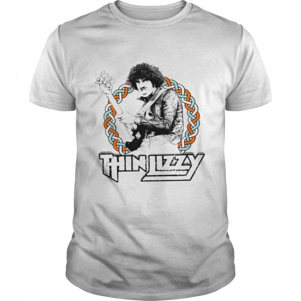 Retro Gary Moore White Art Phil Lynott Thin Lizzy Vintage shirt