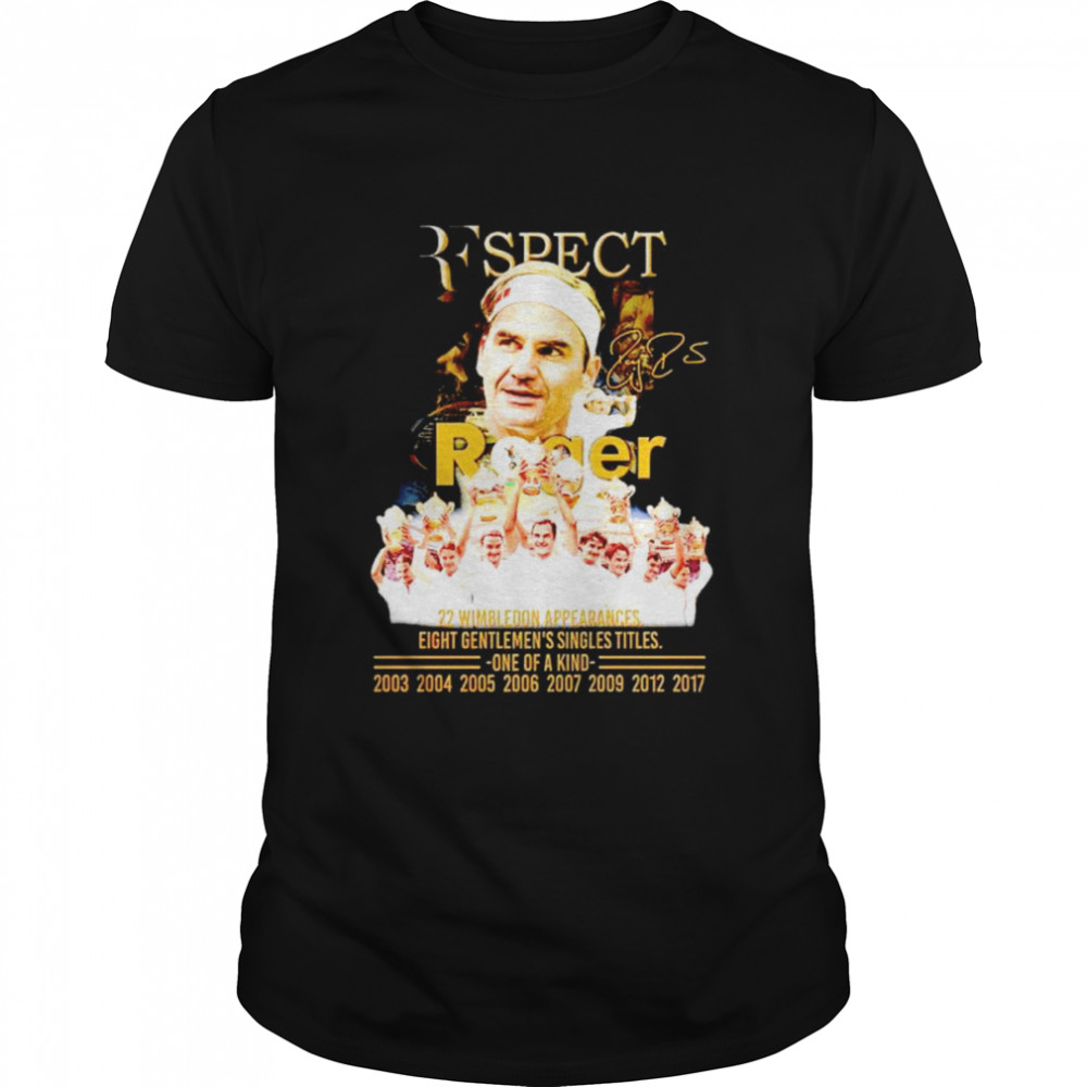 Roger Federer 22 Wimbledon appearances one of a kind shirt