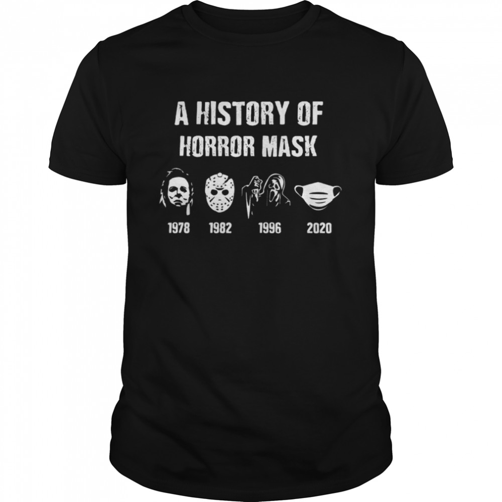 History of Horror Mask Mens Halloween Shirt