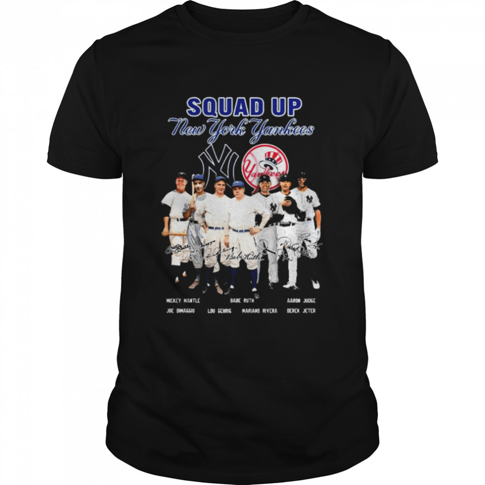 Squad up New York Yankees Team Football signatures shirt