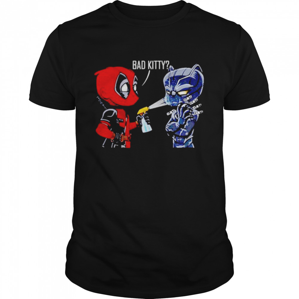 Deadpool and Black Panther bad kitty shirt