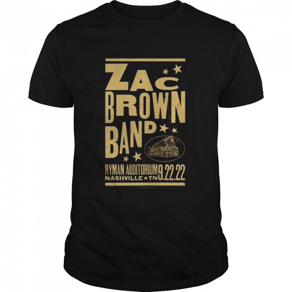 Zac Brown Band Ryman Auditorium Nashville 2022 shirt