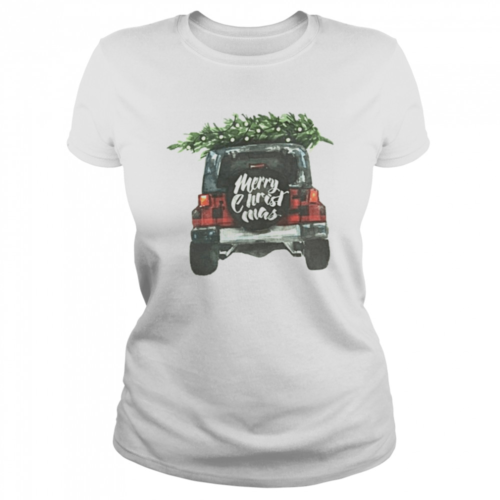 Christmas Jeep Picking Up The Pine Tree shirt Classic Women's T-shirt