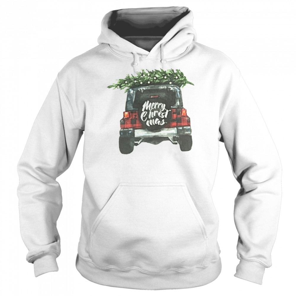 Christmas Jeep Picking Up The Pine Tree shirt Unisex Hoodie