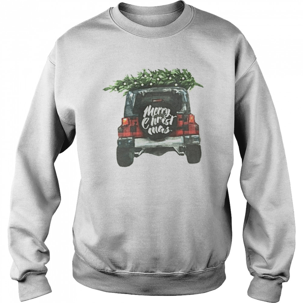 Christmas Jeep Picking Up The Pine Tree shirt Unisex Sweatshirt