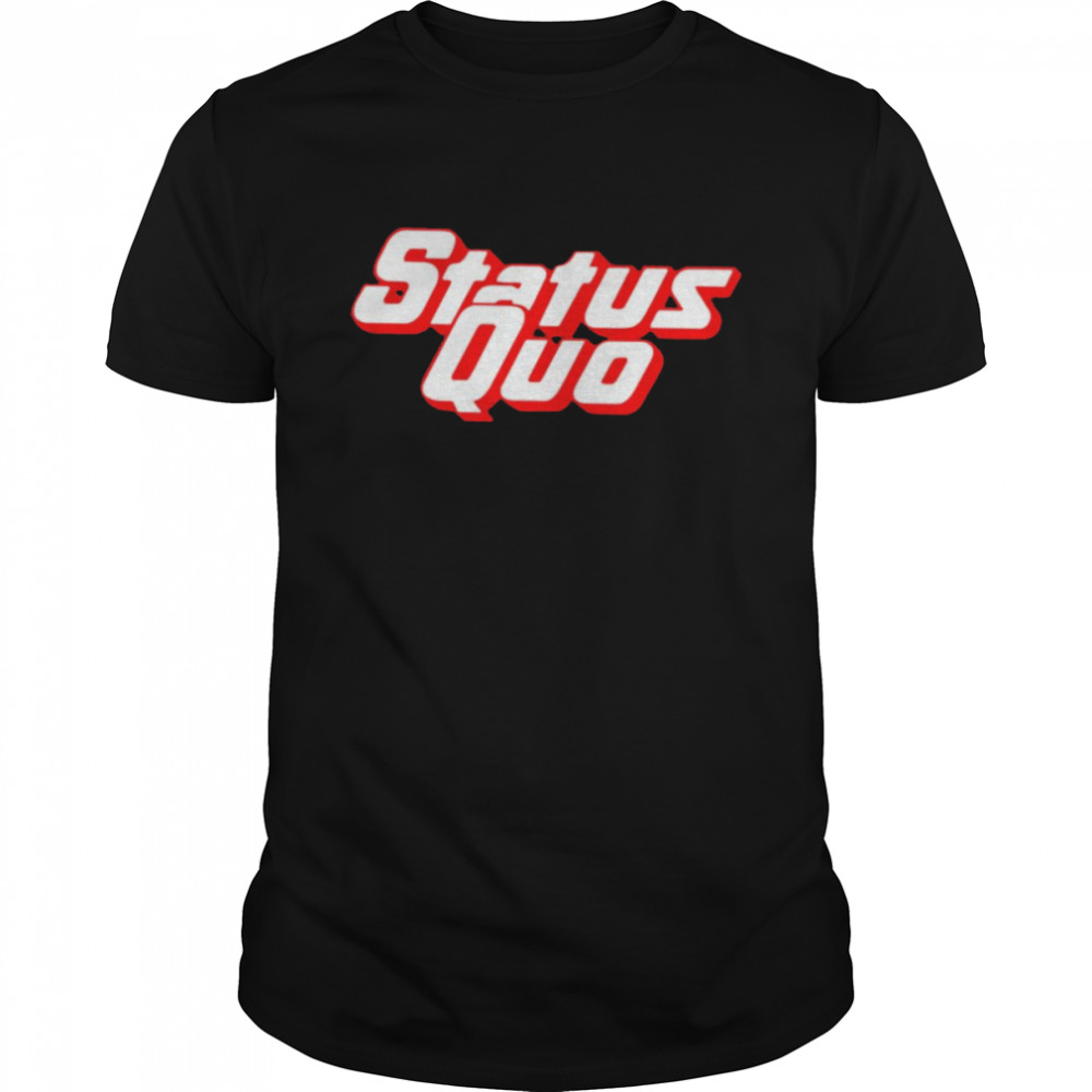 Red Text Logo Status Quo Rock shirt