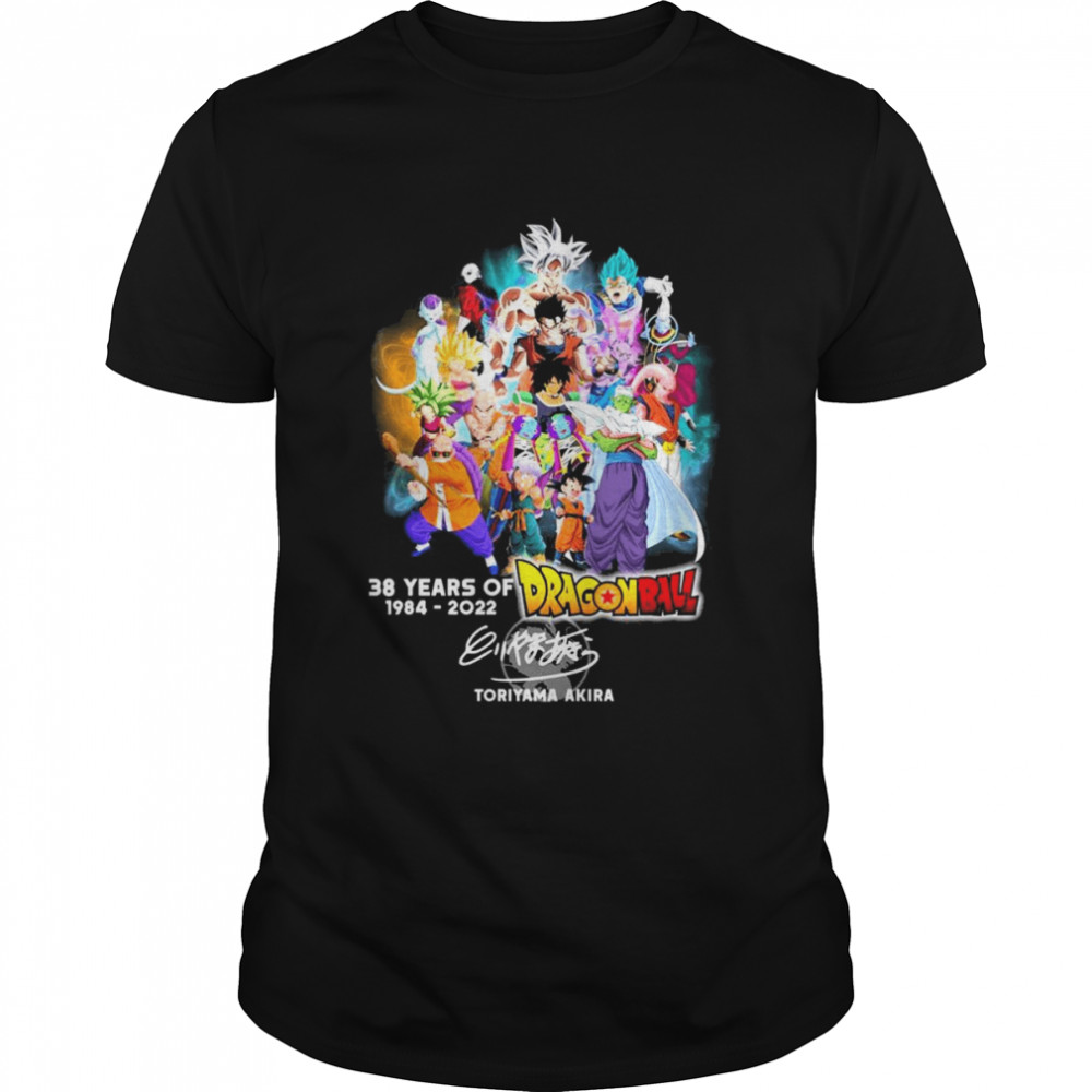 The Dragon Ball 38 years of 1984-2022 Toriyama Akira signature shirt