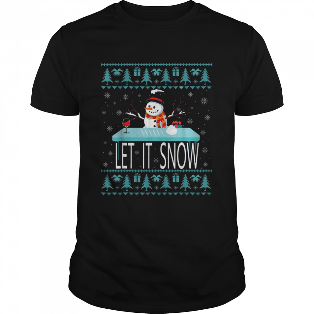 Cocaine Snowman Let It Snow Funny Knit Pattern shirt