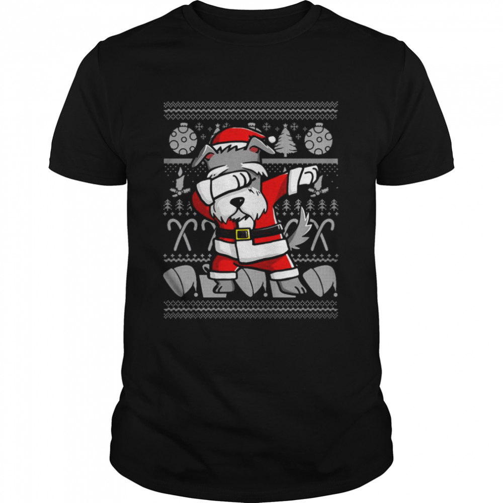 Dabbing Schnauzer Christmas Graphic shirt