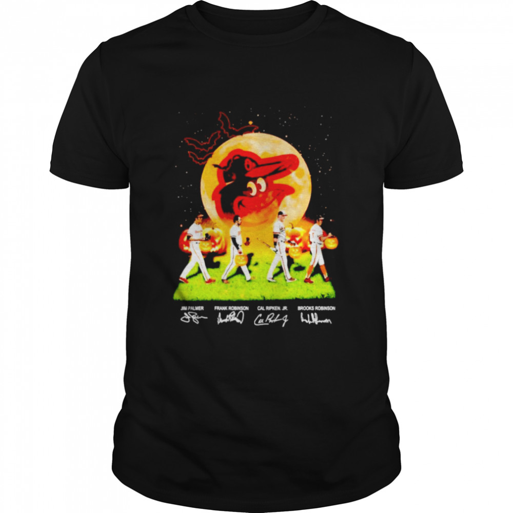 Halloween Baltimore Orioles Jim Palmer Frank Robinson Cal Ripken Jr Brooks Robinson signatures shirt