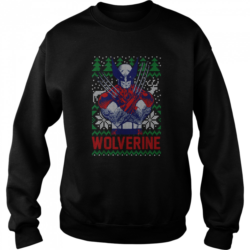 Marvel X Men Wolverine Christmas Tree Ugly Christmas T- Unisex Sweatshirt