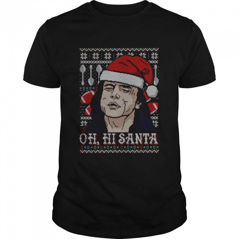 Oh Hi Santa Football Background shirt