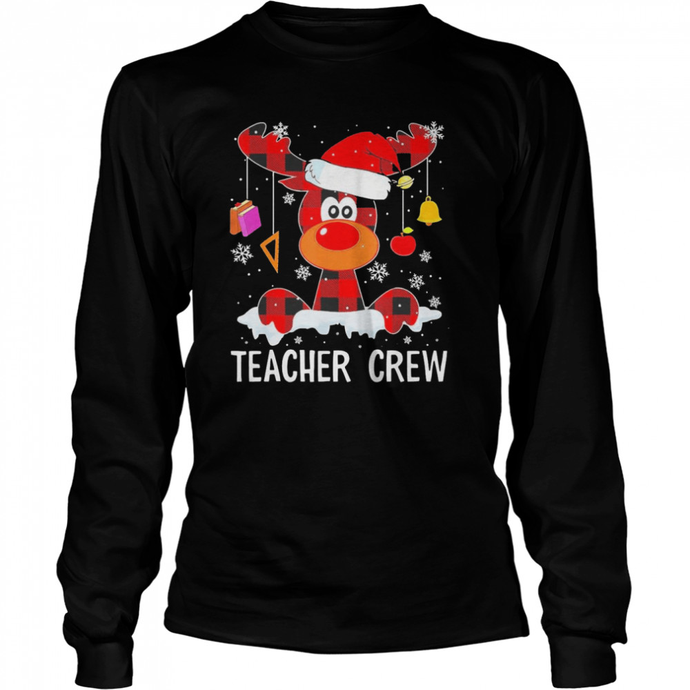 Teacher Crew Reindeer Christmas  Long Sleeved T-shirt