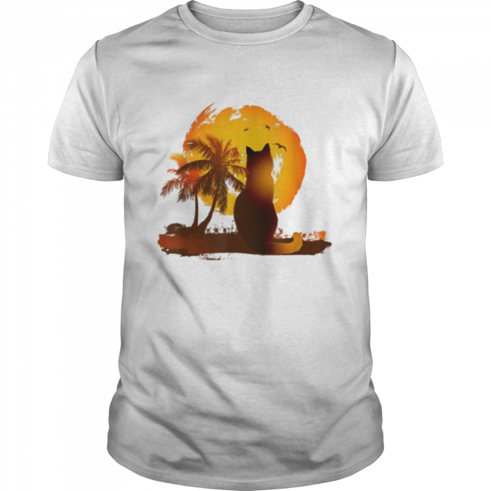 Cat Watching Sunset shirt