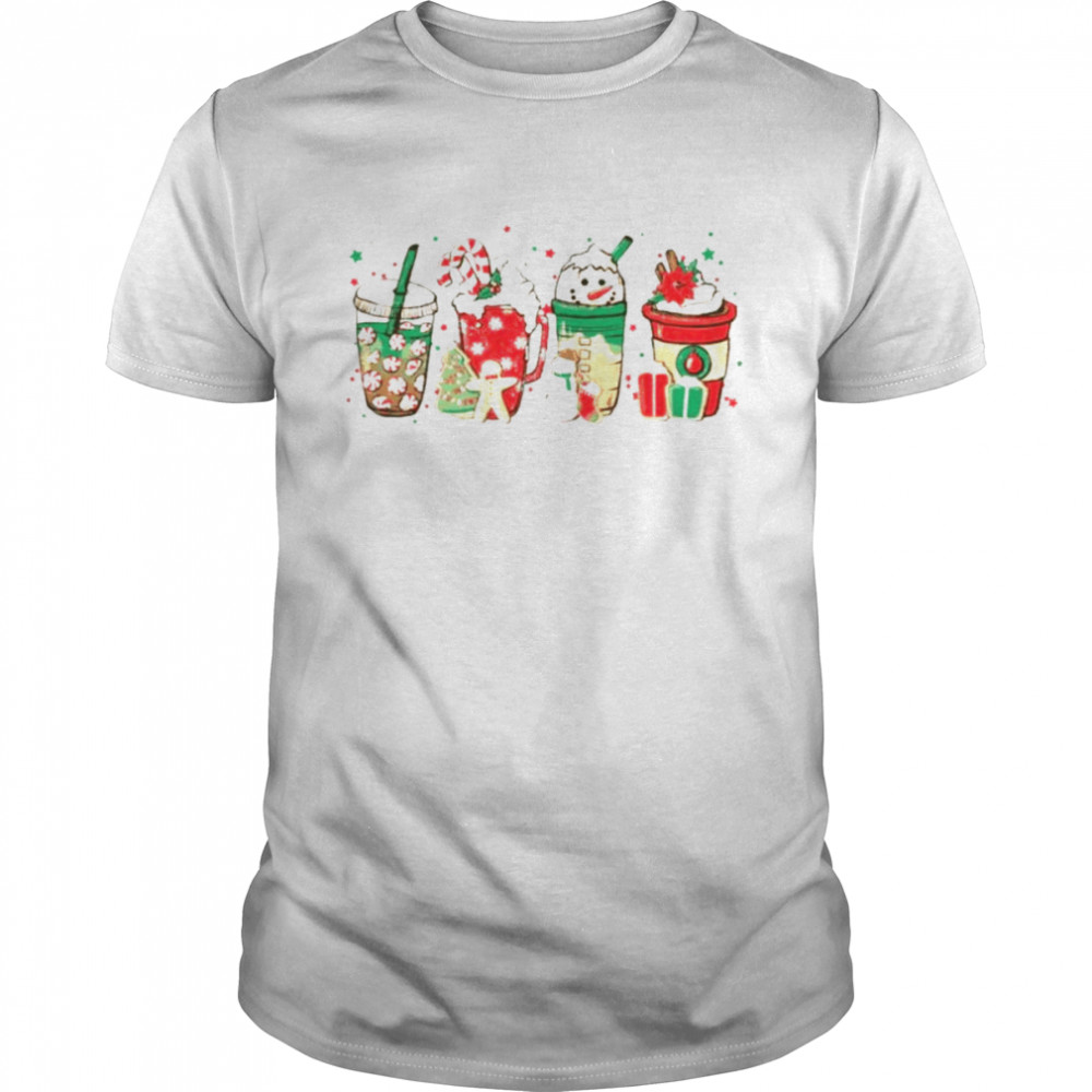 Christmas coffee latte snowmen shirt