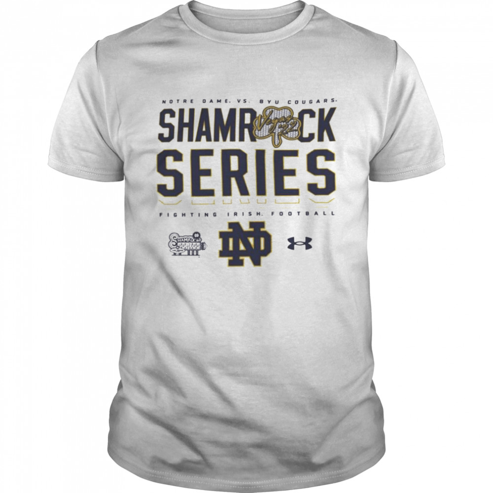 Notre Dame Fighting Irish vs BYU Cougars Under Armour Shamrock Series Sideline shirt