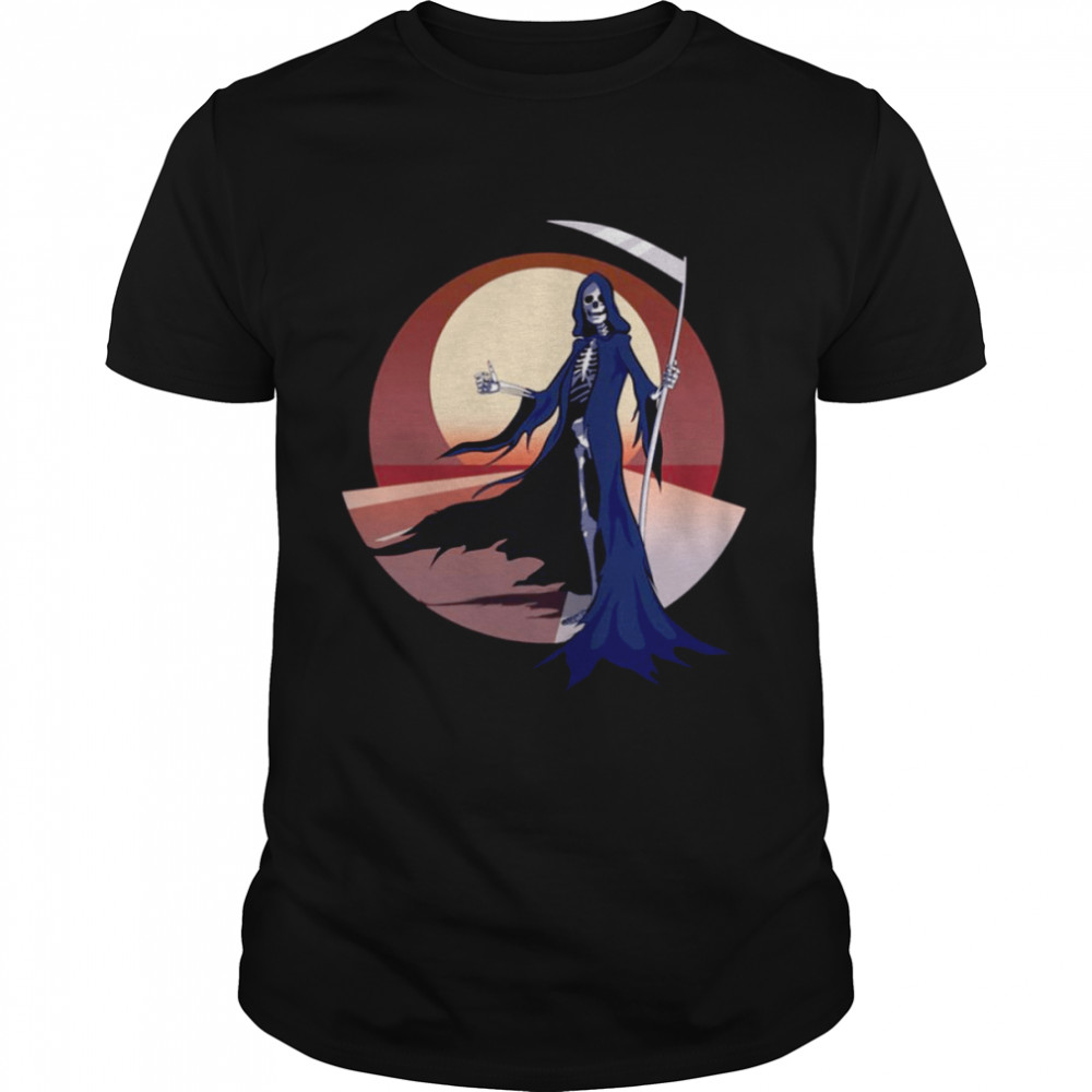 Grim Reaper Hitchhiking On The Road Hitchhiker shirt