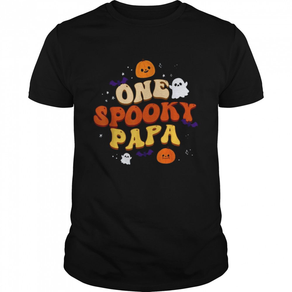 One Spooky Papa Boo Halloween Cute Family Matching Group T-Shirt