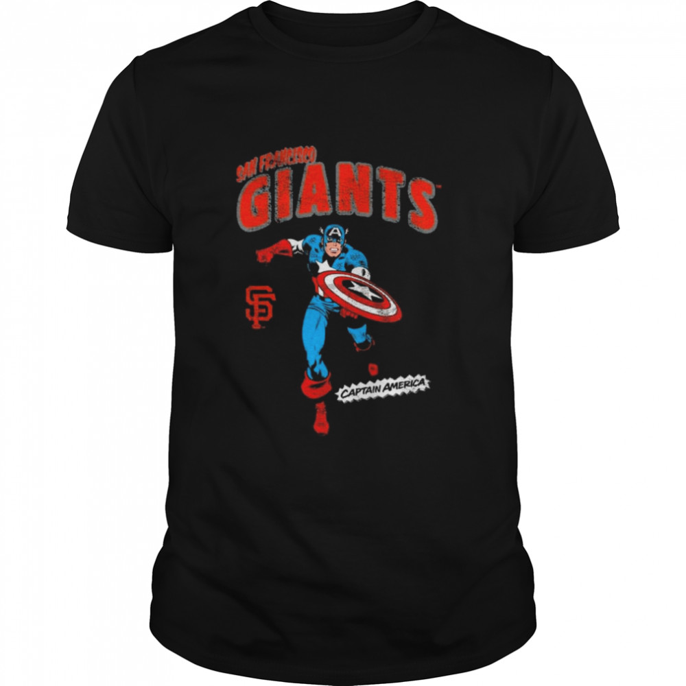 San Francisco Giants Youth Team Captain America Marvel T-Shirt