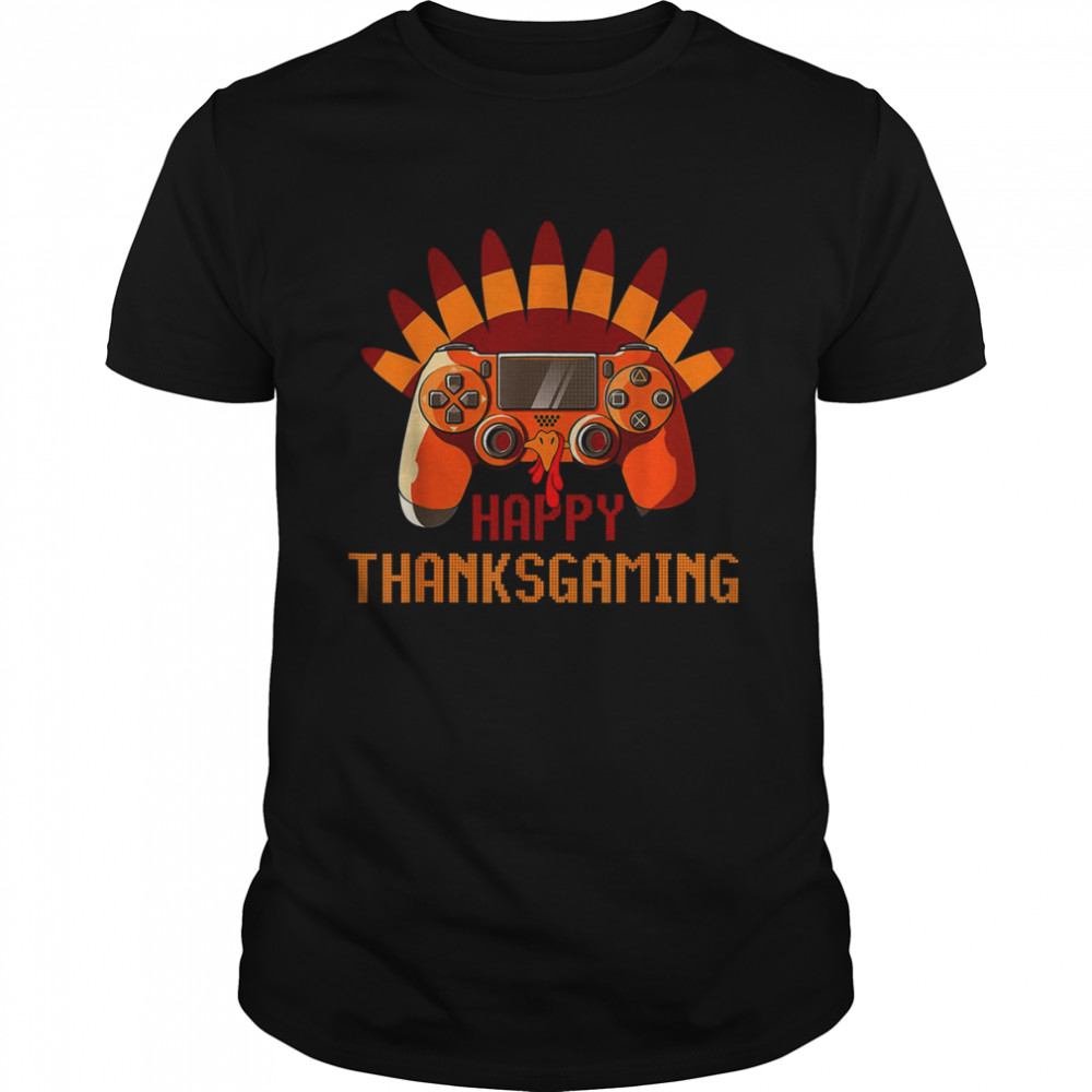 Thanksgiving Gamer Turkey Gaming Controller Kids Boys Men Funny Thanksgiving T-Shirt