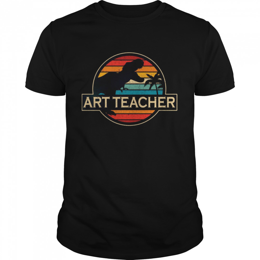 Art Teacher Dinosaur Art Teacher Christmas T Shirt