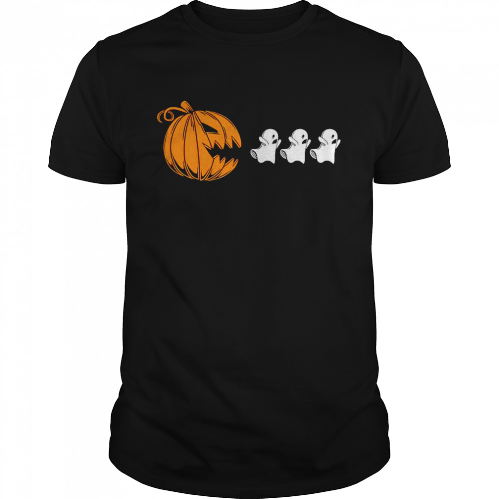 Halloween pumpkin pacman ghost shirt