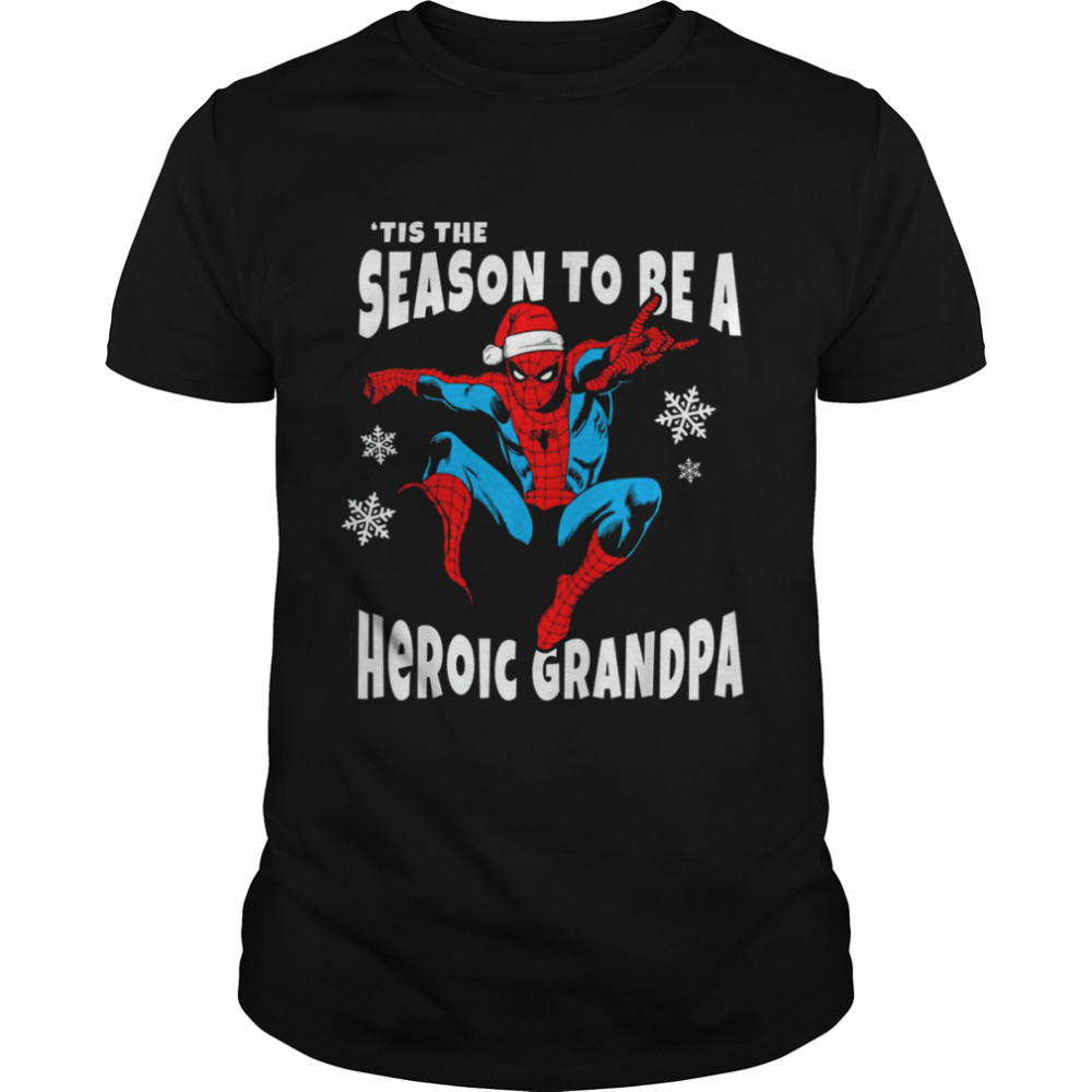 Marvel Spider Man Season To Be A Heroic Grandpa Spiderman Christmas T-Shirt