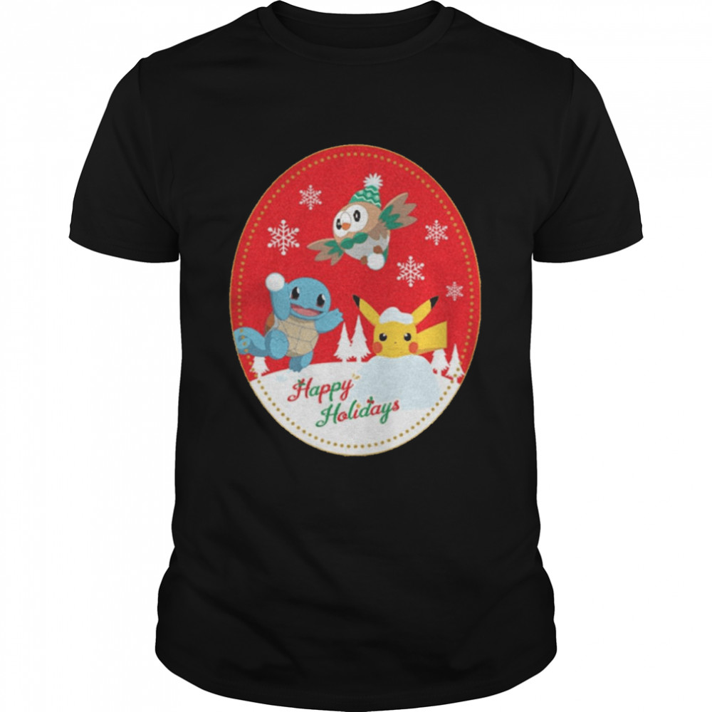 Men’s Pokemon Christmas Happy Holidays Pokemon Christmas T-Shirt