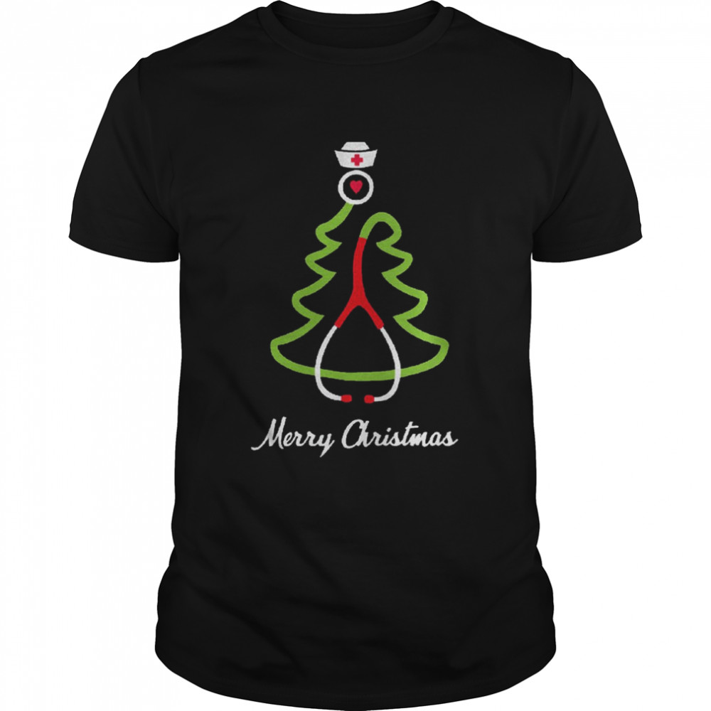 Merry Christmas Tree Nurse Christmas T-Shirt