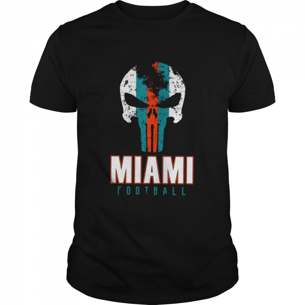 Miami Pro Football Cool Grunge Punisher Mask Logo shirt