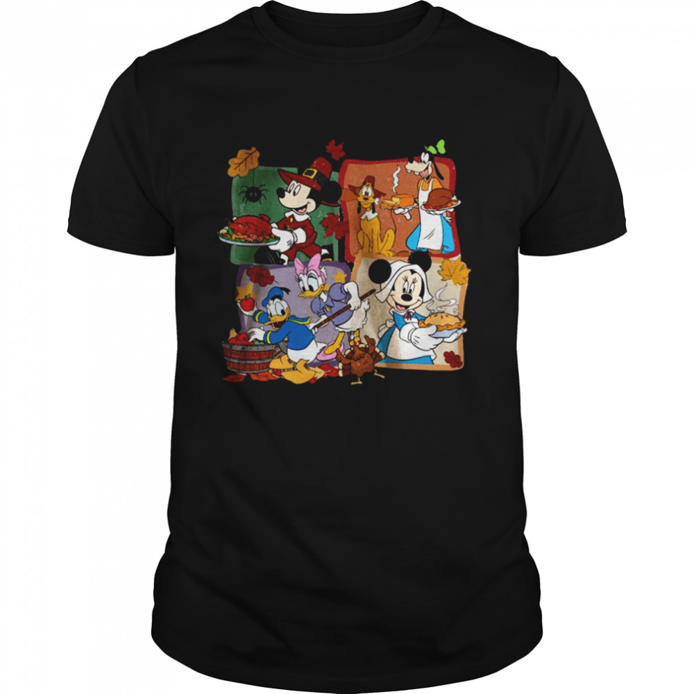 Mickey Minnie Donald And Goofy Welcome Thanksgiving Mickey Mouse Thanksgiving T-Shirt