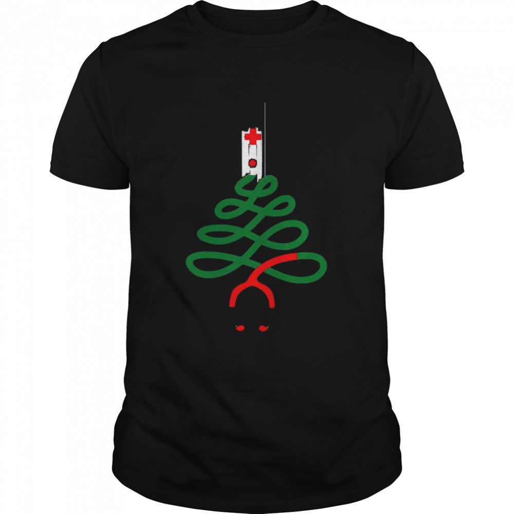 Nurse Pine Stethoscope Nurse Christmas T-Shirt