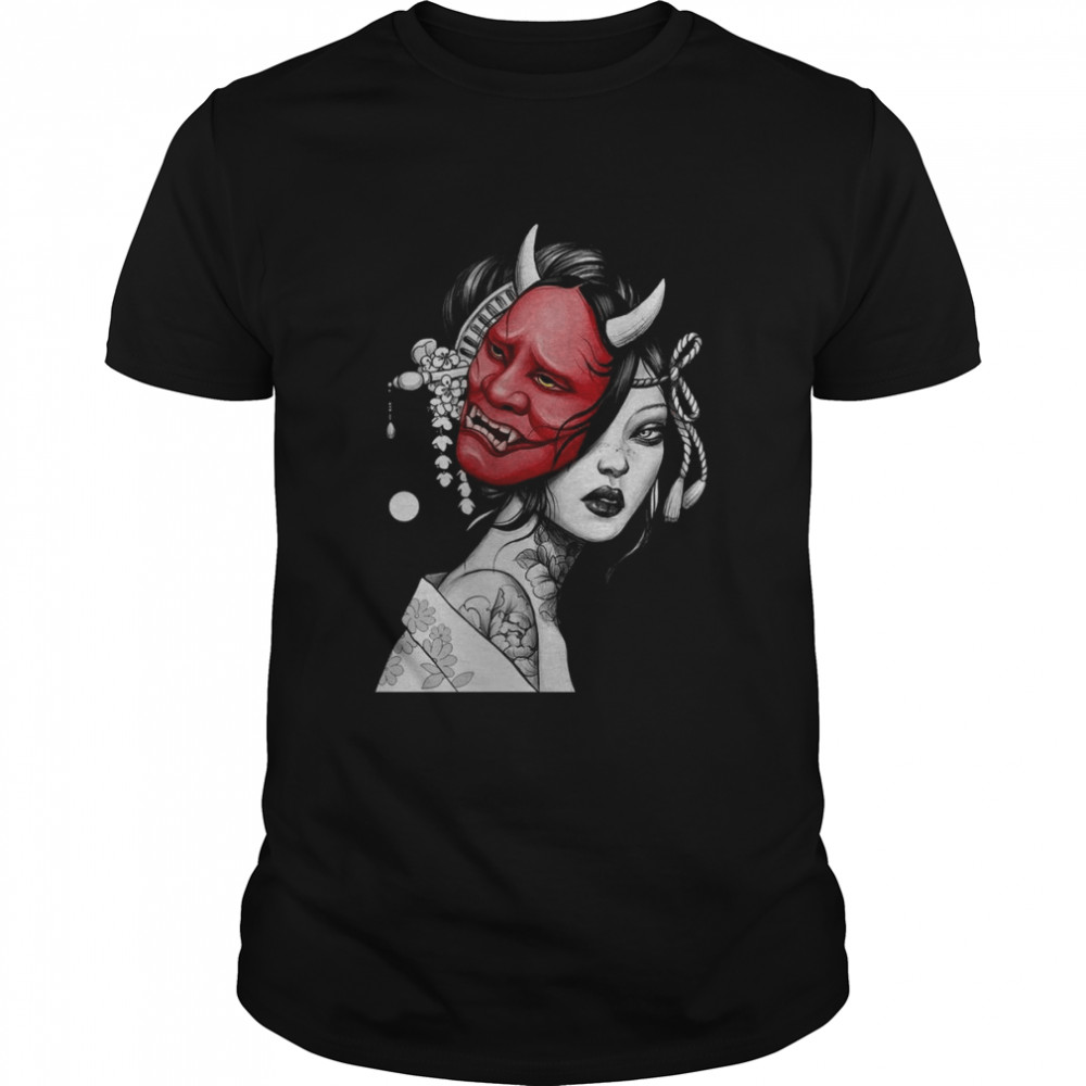 Japanese Geisha Oni Demon Hannya Geisha Black Widow Kurogokegumo shirt