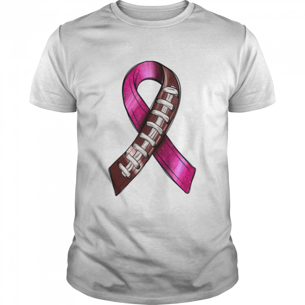 Tackle Football Pink Ribbon Cute Breast Cancer Awareness T-Shirt