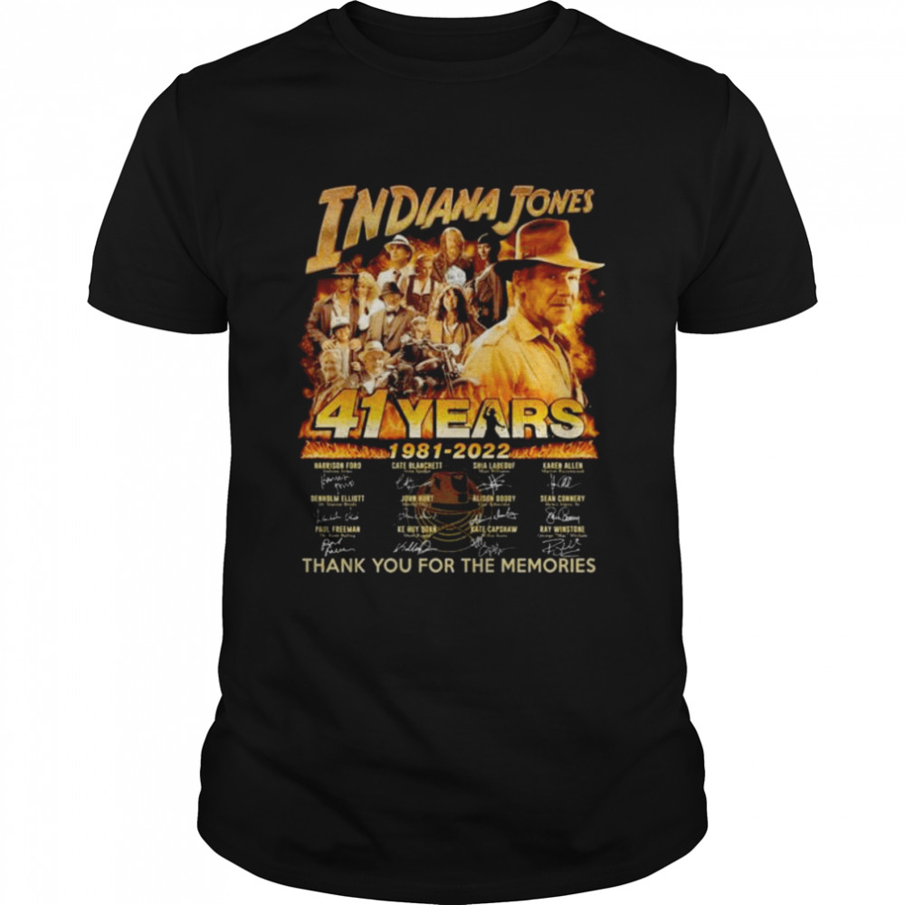 41 years 1981 2022 Indiana Jones thank you for the memories signatures shirt