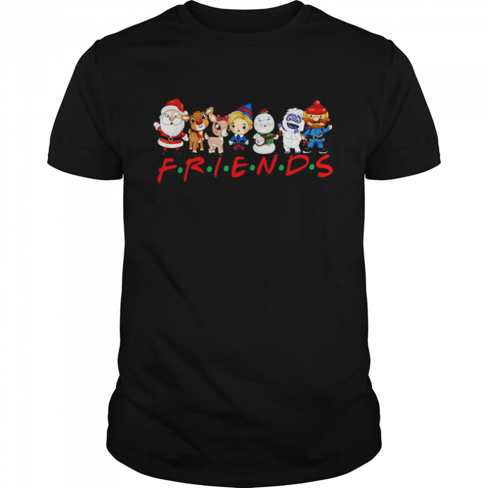 Christmas Friends Santa Rudolph Snowman Family Xmas Kids shirt