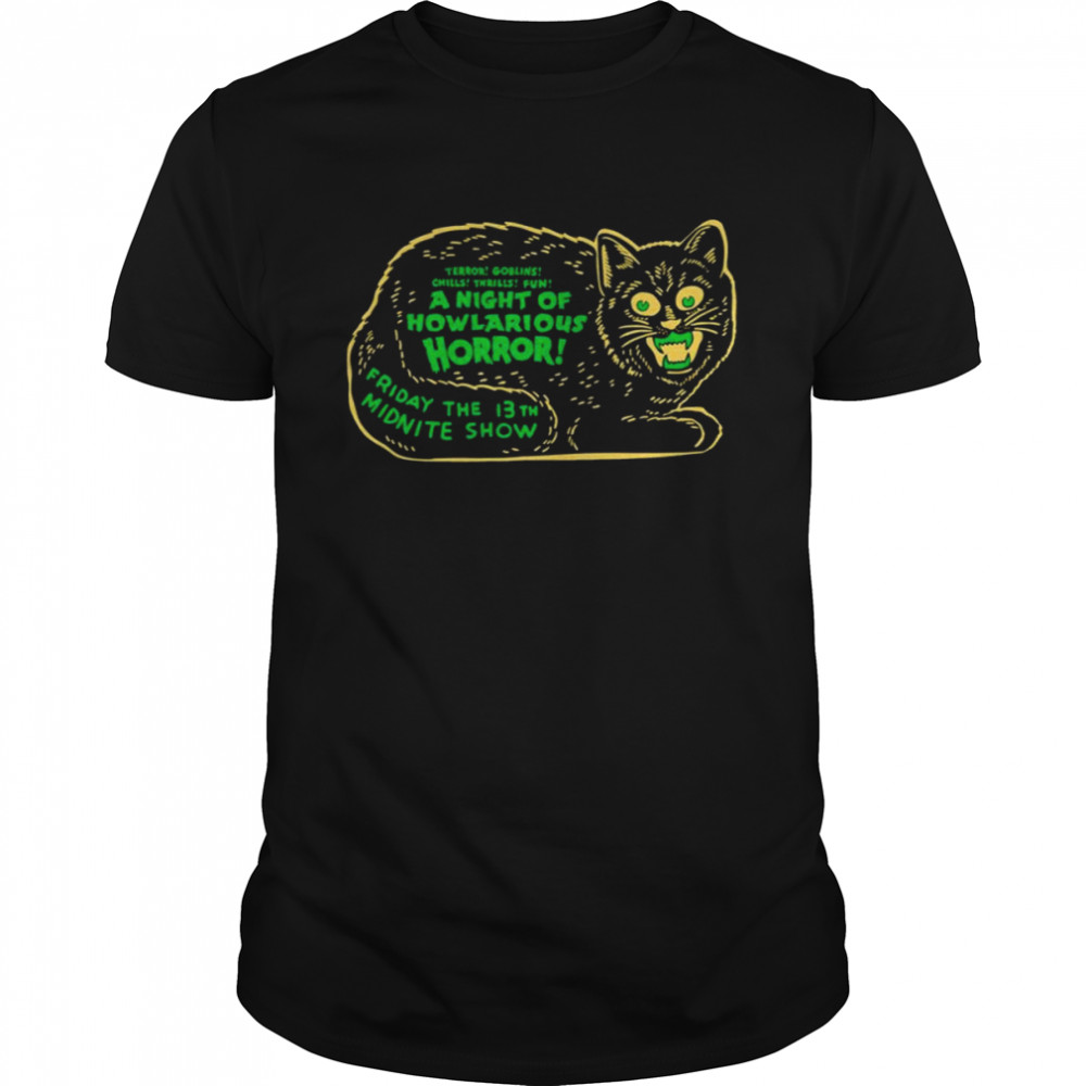 Midnite Show Halloween Spookshow Cat shirt