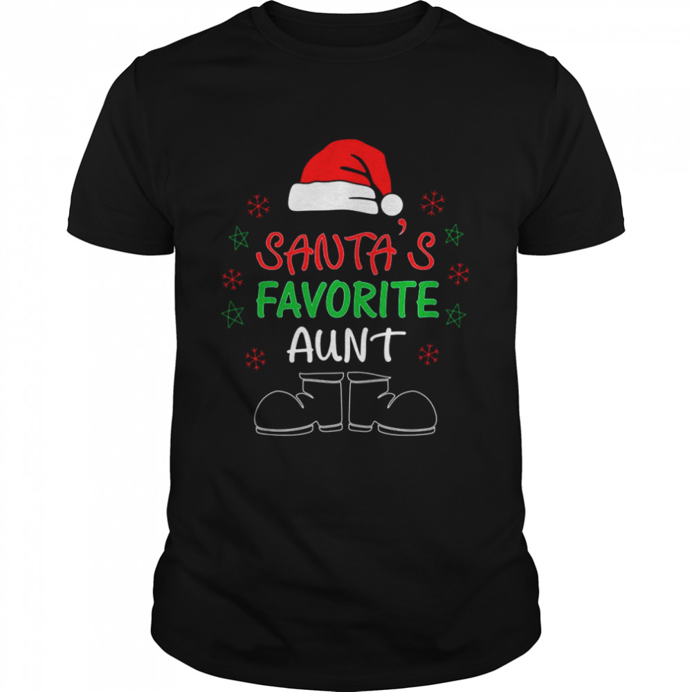 Santa’s Favorite Aunt 2022 Family Christmas T-Shirt