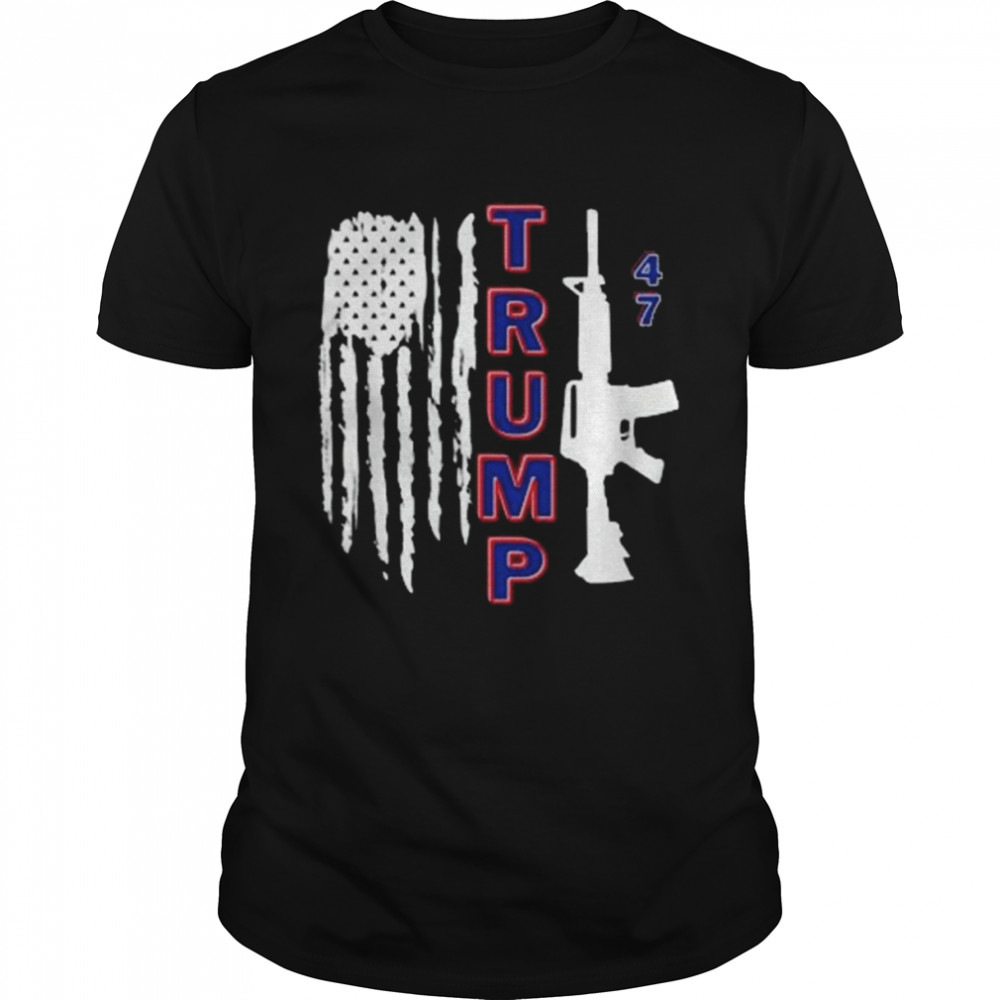 Trump 2024 Number 47 GUn T-Shirt