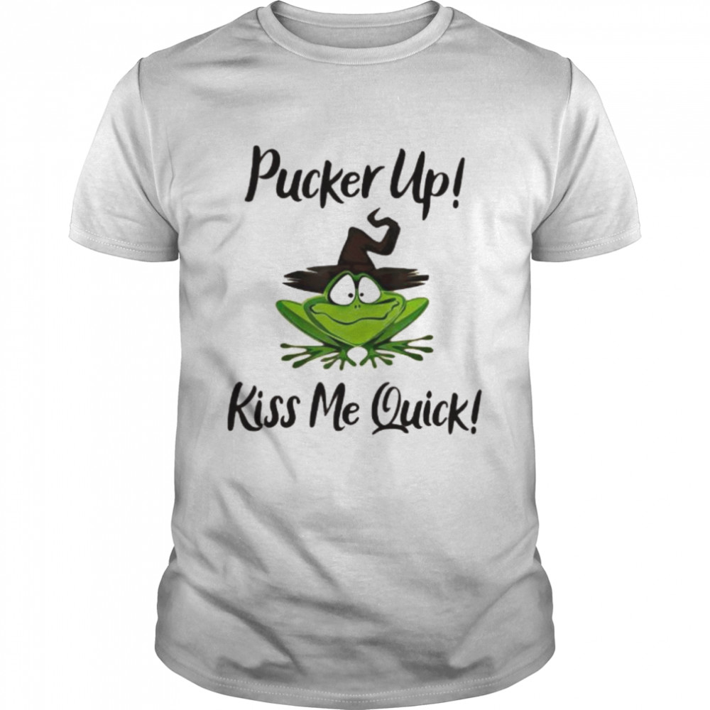 Frog Halloween pucker up kiss me quick shirt