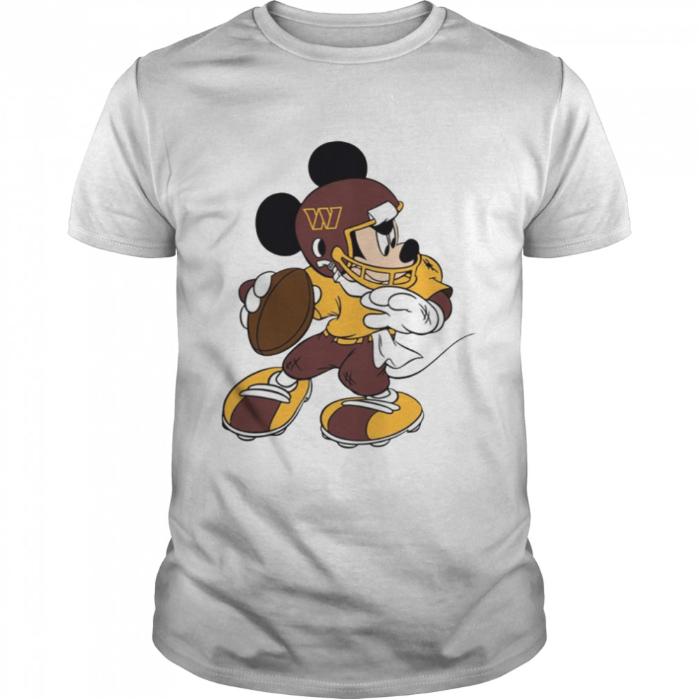 Mickey Playing Football Washington Commanders Logo shirt