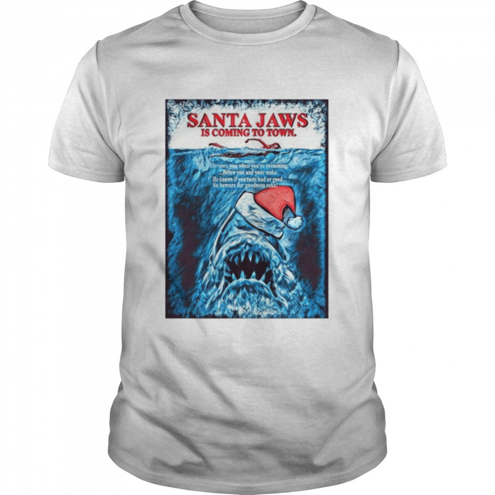 Jaws Santa Christmas Xmax Scuba Diving shirt