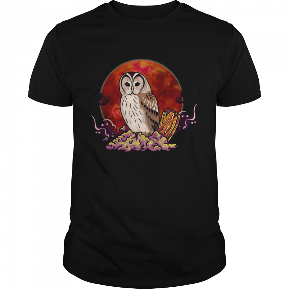 Sitting In Cemetery Halloween Owl shirt