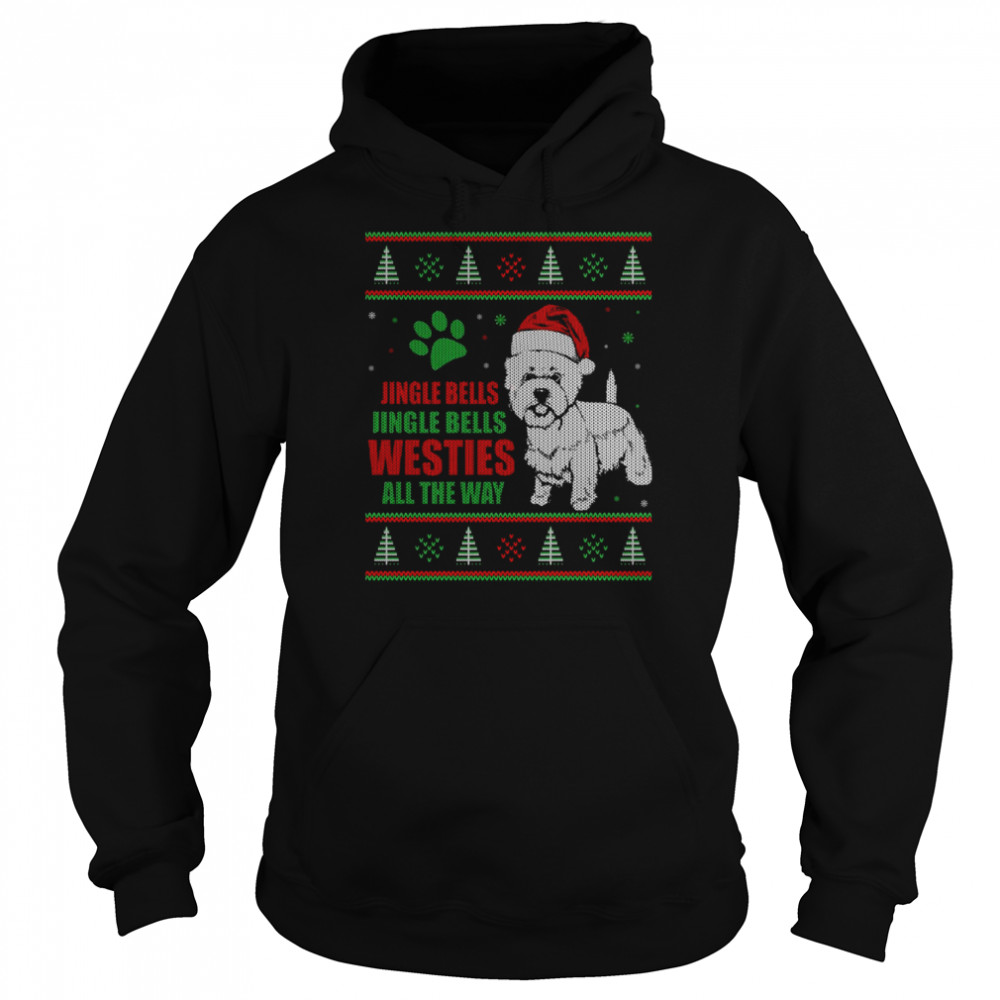 Ugly Christmas Westie Dog shirt Unisex Hoodie